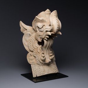 A Chinese pottery dragon head architectural tile, Song/Jin — photo 1