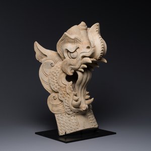 A Chinese pottery dragon head architectural tile, Song/Jin — photo 7