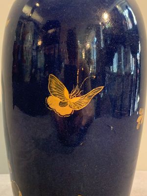 A Chinese powder blue and gilt vase with a pheasant among flowering branches, Qianlong — photo 10
