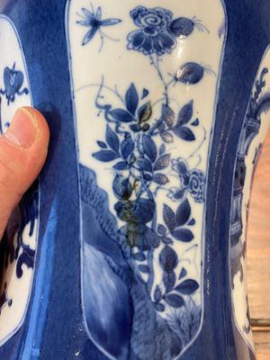 A Chinese powder-blue-ground 'antiquities' vase, Kangxi — photo 11