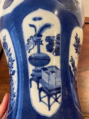 A Chinese powder-blue-ground 'antiquities' vase, Kangxi — photo 9