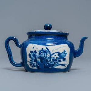 A Chinese powder blue-ground teapot and cover, Kangxi — photo 2