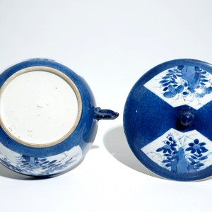 A Chinese powder blue two-handled bowl and cover, Kangxi — photo 7