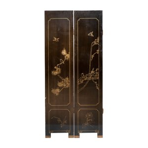 A Chinese precious-stone-inset gilt-lacquered four-panel 'Ba Jun Tu 八骏图' folding screen, 20th C. — foto 5