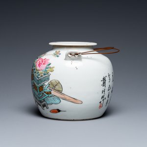 A Chinese qianjiang cai 'antiquities' teapot and cover, signed Dai Yucheng 戴裕成, dated 1895 — 照片 3