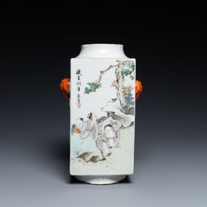 A Chinese qianjiang cai 'cong' vase, 19th C. — 照片 3
