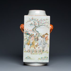 A Chinese qianjiang cai 'cong' vase, signed Pan Zhinan 潘植南, dated 1898 — photo 2