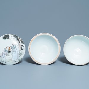 A Chinese qianjiang cai covered bowl and a jar, 19/20th C. — 照片 8
