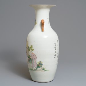 A Chinese qianjiang cai elephant-handled vase, 19/20th C. — 照片 4