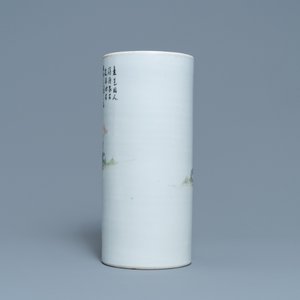 A Chinese qianjiang cai hat stand and a covered bowl, 19/20th C. — photo 5