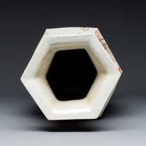 A Chinese qianjiang cai hexagonal 'Sanxing' vase — photo 6