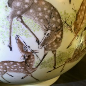 A Chinese qianjiang cai hu-shaped deer vase, 19/20th C. — photo 12