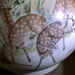 A Chinese qianjiang cai hu-shaped deer vase, 19/20th C. — photo 19