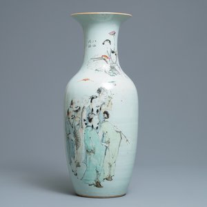 A Chinese qianjiang cai 'immortals' vase, signed Ma Qing Yun, 19/20th C. — photo 1