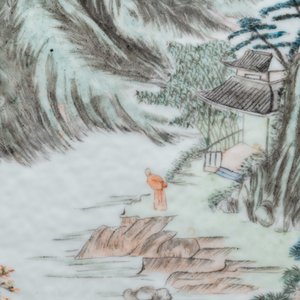 A Chinese qianjiang cai 'landscape' plaque, 19/20th C. — 照片 4