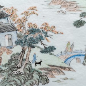 A Chinese qianjiang cai 'landscape' plaque, 19/20th C. — 照片 5
