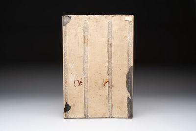 A Chinese qianjiang cai 'Li Ma Wen Xian Shi 立馬問賢士' plaque, signed Ling Yun Ju Shi 凌雲居士, dated 1929 — photo 2