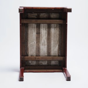 A Chinese qianjiang cai ‘Mountainous Landscape’ plaque-inset hongmu low table , 19/20th C. — 照片 7