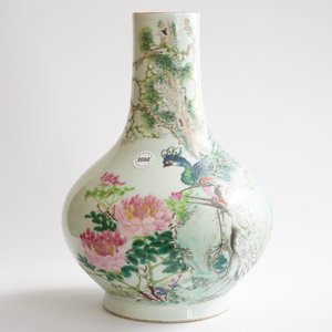 A Chinese qianjiang cai peacock and cranes vase, signed Ma Qing Yun, 19/20th C. — photo 9
