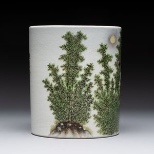 A Chinese qianjiang cai plaque and a brush pot, signed Deng Bizhao 鄧必昭 and Xu Zhongnan 徐仲南, dated 1941 — foto 7