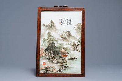 A Chinese qianjiang cai plaque, signed Wang Yun Shan, dated 1932