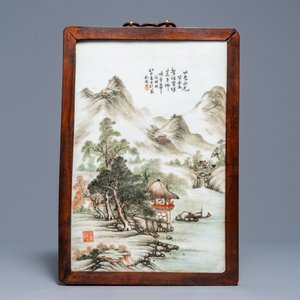 A Chinese qianjiang cai plaque, signed Wang Yun Shan, dated 1932 — 照片 1