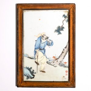 A Chinese qianjiang cai plaque with Li Tieguai, 20th C. — 照片 1