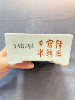A Chinese qianjiang cai rectangular jardinière, signed Zhang Yun 張雲, dated 1925 — photo 3