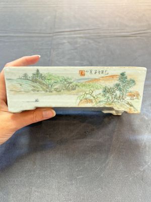A Chinese qianjiang cai rectangular jardinière, signed Zhang Yun 張雲, dated 1925 — photo 4