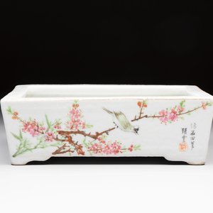 A Chinese qianjiang cai rectangular jardinière, signed Zhang Yun 張雲, dated 1925 — photo 1