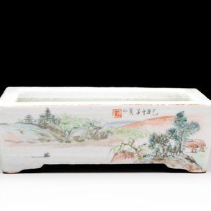 A Chinese qianjiang cai rectangular jardinière, signed Zhang Yun 張雲, dated 1925 — photo 3