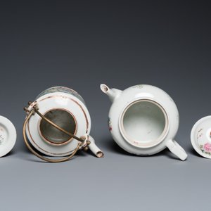 A Chinese qianjiang cai teapot signed Lin Jinshan 林謹善 and dated 1887 and a famille rose teapot, Guangxu mark and of the period — 照片 6