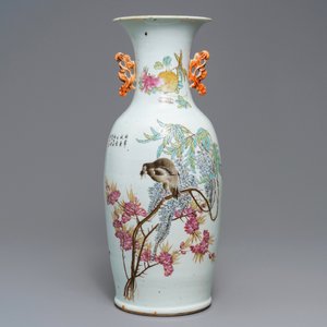 A Chinese qianjiang cai two-sided design vase, 19/20th C. — 照片 3