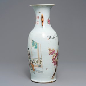 A Chinese qianjiang cai two-sided design vase, 19/20th C. — 照片 4