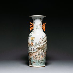 A Chinese qianjiang cai Vase, signed Wang Xingli 汪興黎, 19/20th C. — 照片 1