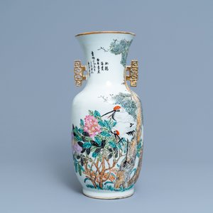 A Chinese qianjiang cai vase with a fine landscape, 19/20th C. — 照片 3