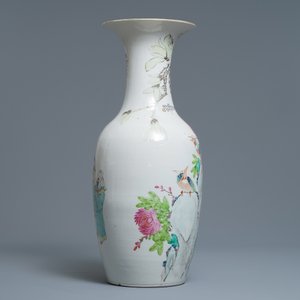 A Chinese qianjiang cai vase with figures and birds, 19/20th C. — 照片 4