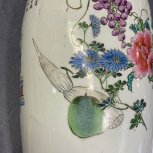 A Chinese qianjiang cai vase with two-sided design, 19/20th C. — photo 20