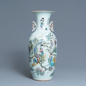 A Chinese qianjiang cai vase with two-sided design, 19/20th C. — photo 1