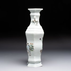 A Chinese qianjiang cai 'Wu Zi Deng Ke 五子登科' hexagonal vase, Republic, dated 1915 — photo 2