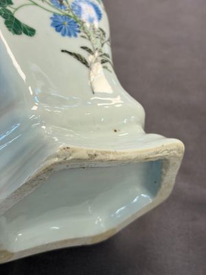 A Chinese qianjiang cai 'Wu Zi Deng Ke 五子登科' hexagonal vase, sigend Xian Cha 仙槎, dated 1915 — photo 8