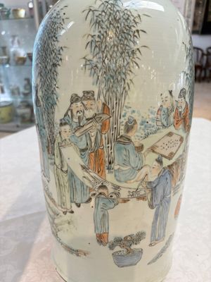 A Chinese qianjiang cai 'Zhu Lin Qi Xian 竹林七賢' vase, signed Wang Zhaoli 汪照黎, dated 1908 — photo 10