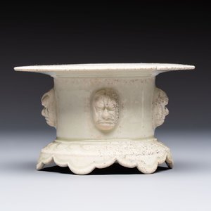 A Chinese qingbai censer with masks in relief, 20th C — photo 2
