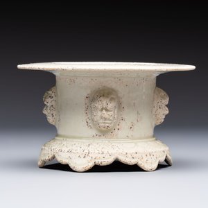 A Chinese qingbai censer with masks in relief, 20th C — photo 4