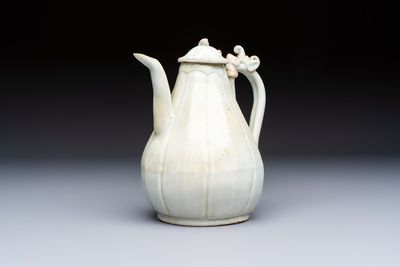 A Chinese qingbai ewer and cover, Yuan
