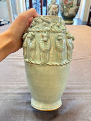 A Chinese qingbai-glazed covered urn applied with zodiac figures, Song — photo 13