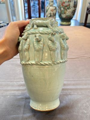 A Chinese qingbai-glazed covered urn applied with zodiac figures, Song — photo 14