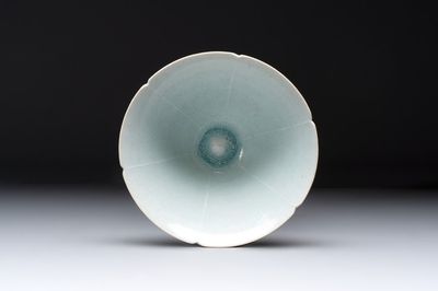 A Chinese qingbai lobed bowl, Song