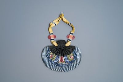 A Chinese Qingyang embroidered scent pouch sachet, Qing