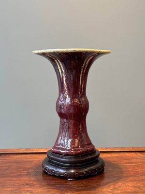 A Chinese quadrifoil flambé-glazed 'zun' vase, Qianlong mark and of the period — photo 1